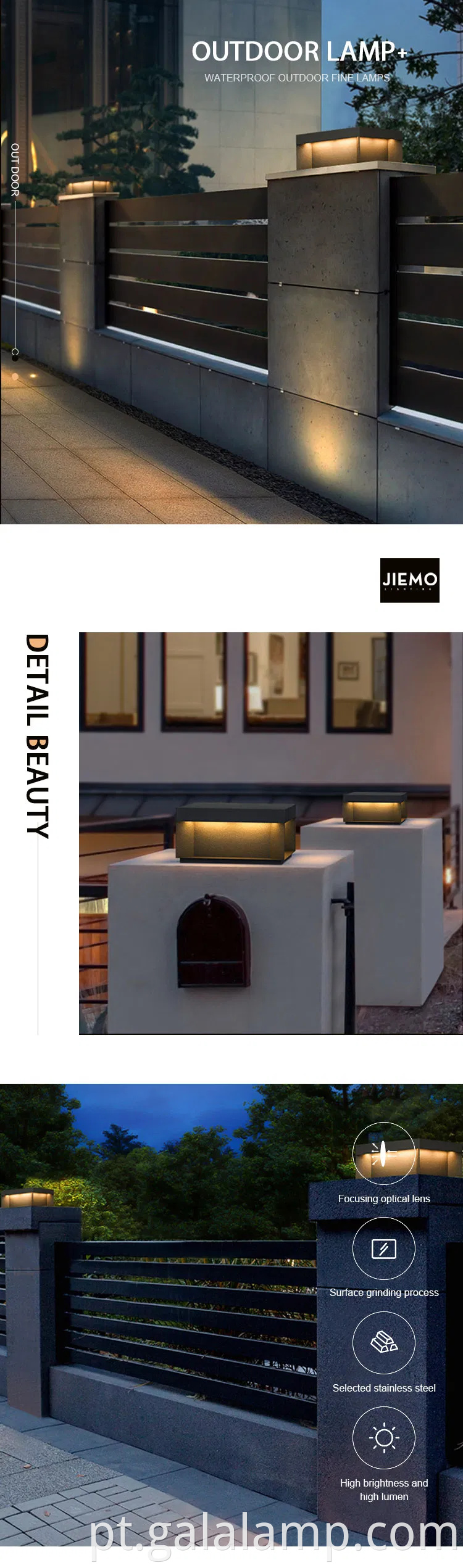 Elegante IP54 Impermeável aço inoxidável LED ILUSTIMENTO AUTO